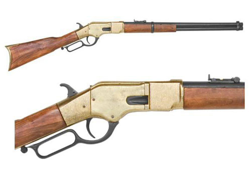 M1866 WESTERN RIFLE WITH LEVER ACTION AND BRASS FINISH