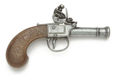 MEN'S POCKET FLINTLOCK PISTOL IN GRAY FINISH