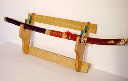 sword display rack wall scabbard
