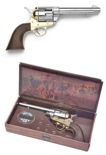 M1873 WESTERN ARMY PISTOL WITH NICKEL AND BRASS FINISH