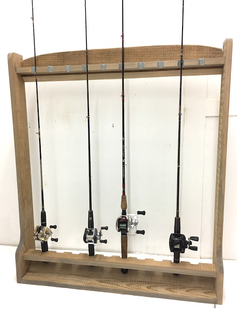 Vertical Fishing Pole Holders Wood Round Fishing Rod Holders