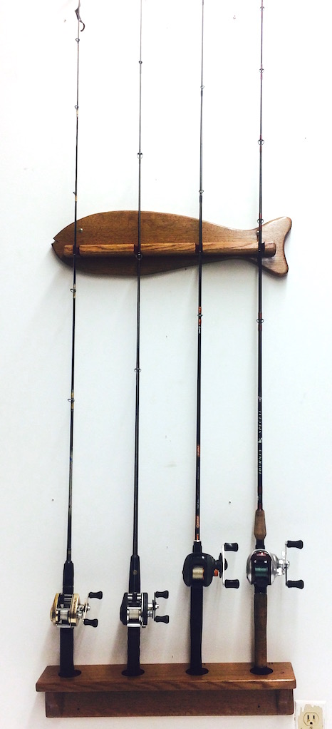 Custom Fishing Rod Rack, Solid Maple Wood